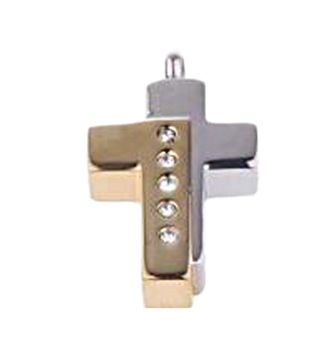 Gold & Silver Cross Cremation Pendant